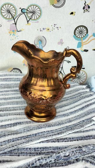 Jarra Vintage Cerámica Bronce/Cobre