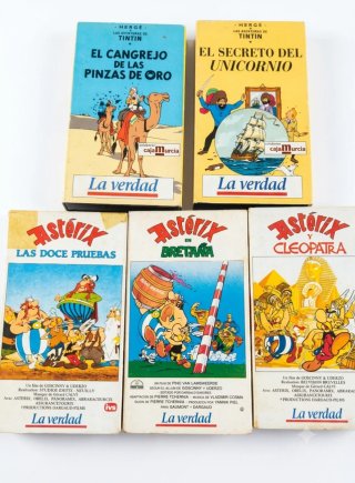 Lote 5 Películas VHS Tintin y Astérix