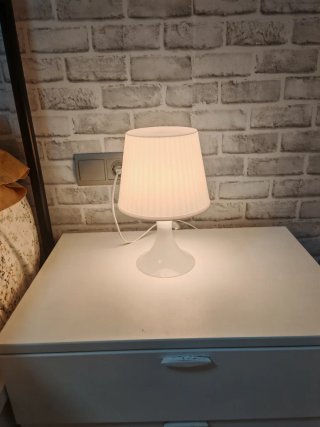 2 lámparas mesita de noche blancas