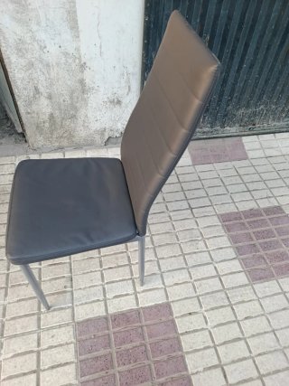 4 Sillas Comedor Piel Sintética Metal