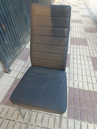 4 Sillas Comedor Piel Sintética Metal