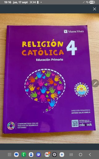 Libro de Religión de 4° de Primaria. Buen estado.