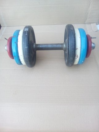 Mancuernas ajustables con discos de colores