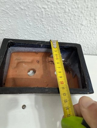 Maceta Bonsái Cerámica Negra y Azul