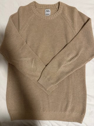 Jersey Zara punto canalé beige Talla M