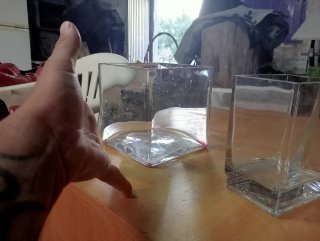 2 Jarrones Rectangulares de Cristal