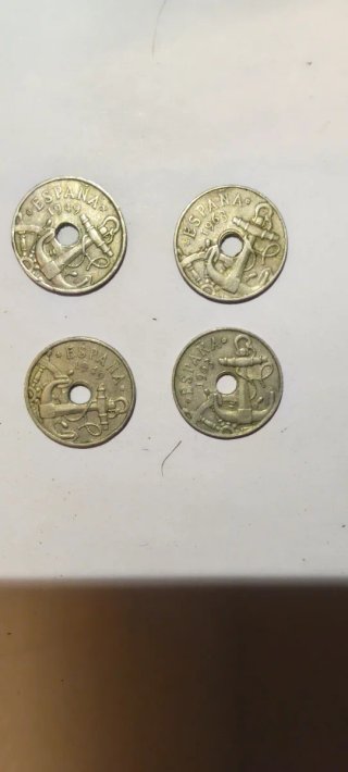 Lote 4 monedas 50 céntimos Peseta España