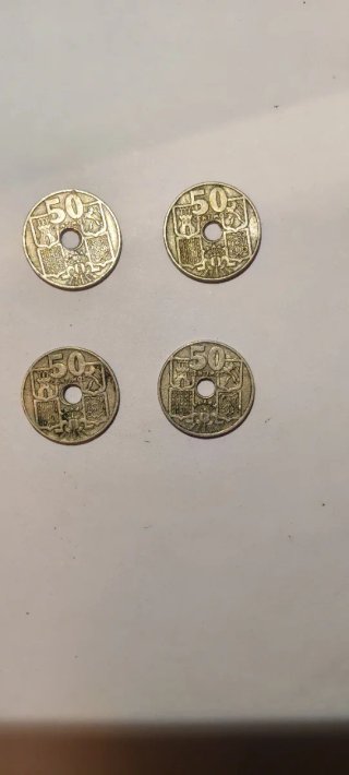Lote 4 monedas 50 céntimos Peseta España