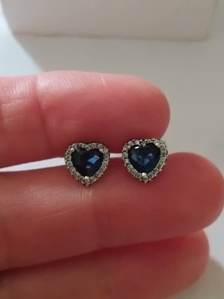 Pendientes Pandora Corazón Azul Plata