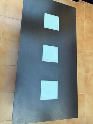 Mesa de centro madera y cristal wengue