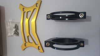 Kit Soporte Faro Moto Dorado y Negro