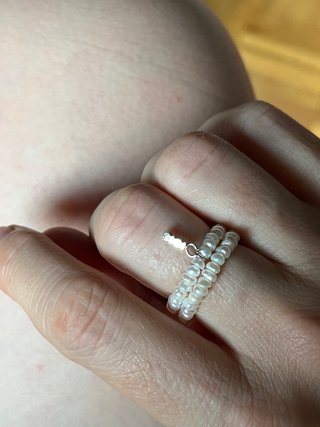 Pack 2 Anillos Plata Tous Straight, perla natural