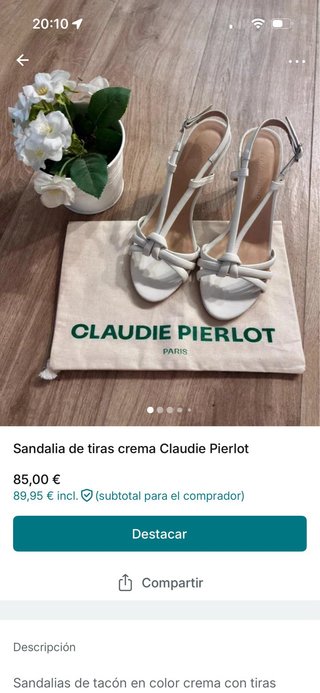 Sandalias Tiras Claudie Pierlot Blancas