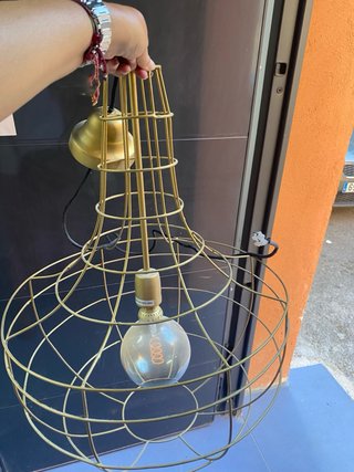 Lámpara Techo Metálica Dorada