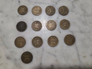 Lote monedas 1 peseta 1944