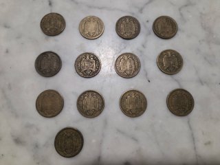 Lote monedas 1 peseta 1944