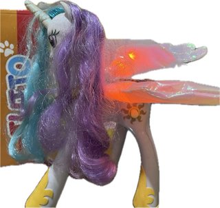 Unicorno con criniera viola e turchese