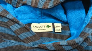 Sudadera Lacoste Rayas Azul Marino y Negro