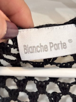 Túnica Crochet Lentejuelas Negro Blanche Porte