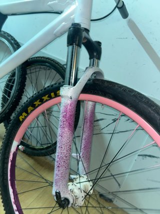 Bicicleta de Stunt Blanca y Rosa