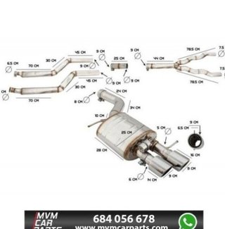 Sistema de escape deportivo completo para BMW Seri