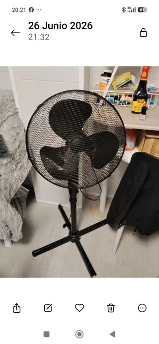 Ventilador de pie negro