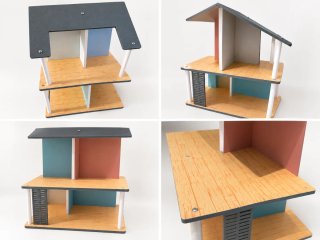 Casa de muñecas de madera moderna