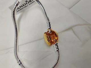 Pulsera Pandora 16cm Cierre Corazón Dorado
