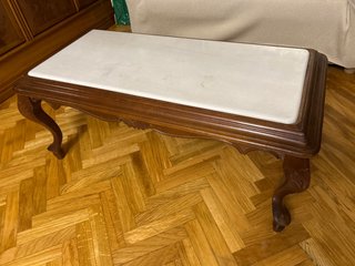 Mesa baja de salón madera y mármol