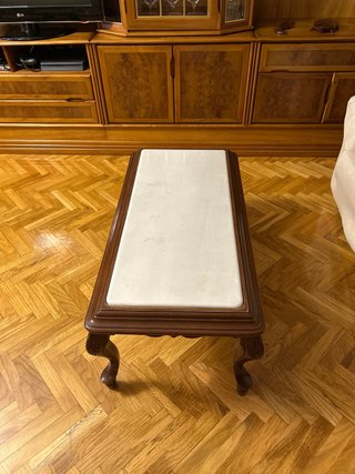 Mesa baja de salón madera y mármol