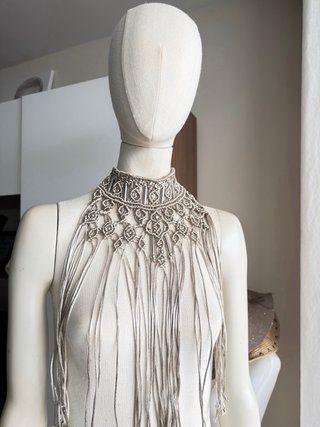 Collar gargantilla choker plata con abalorios