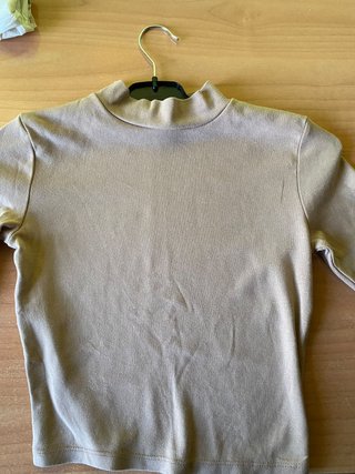 Jersey fino cuello mujer beige