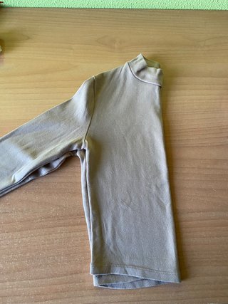 Jersey fino cuello mujer beige