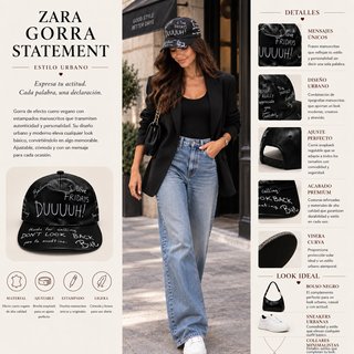 Gorra Zara efecto cuero estilo urbano