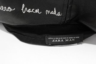Gorra Zara efecto cuero estilo urbano