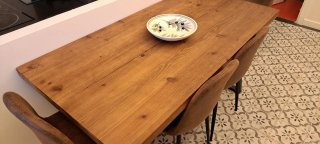 Mesa comedor de madera maciza 160x80x75. Sin usar.