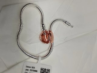 Pulsera Pandora 16cm Corazón Oro Rosa