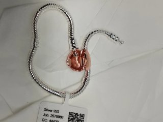 Pulsera Pandora 16cm Corazón Oro Rosa