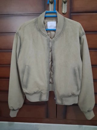 Chaqueta Bomber Mango Beige Mujer