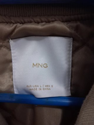 Chaqueta Bomber Mango Beige Mujer