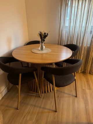 Mesa redonda extensible madera