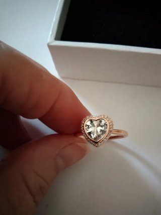 Anillo Pandora Corazón Rosa Oro