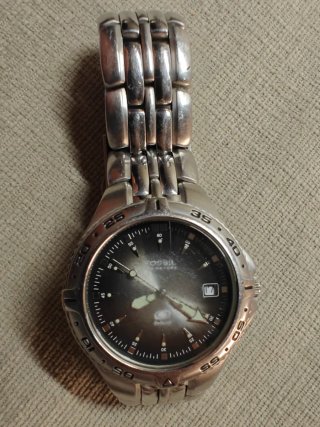 Orologio Fossil Uomo Nero e Argento
