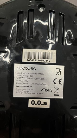 Cecofry Freidora de Aire Negra 2,5L