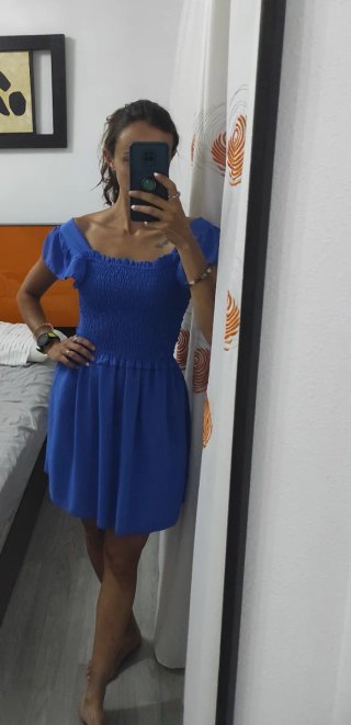 Vestido azul eléctrico corto talla S