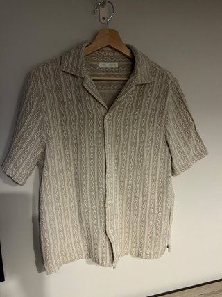 Camisa Zara Beige y Blanca