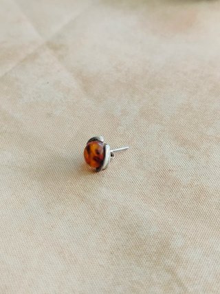 Pendiente Plata con Ámbar Marrón