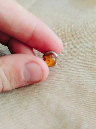 Pendiente Plata con Ámbar Marrón