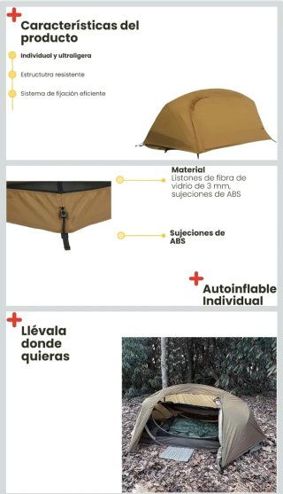 Tienda de campaña ultraligera impermeable 1Kg