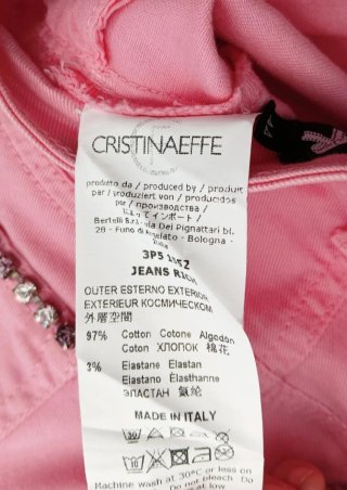 Jeans donna con strass CristinaEffe, tg 44, rosa